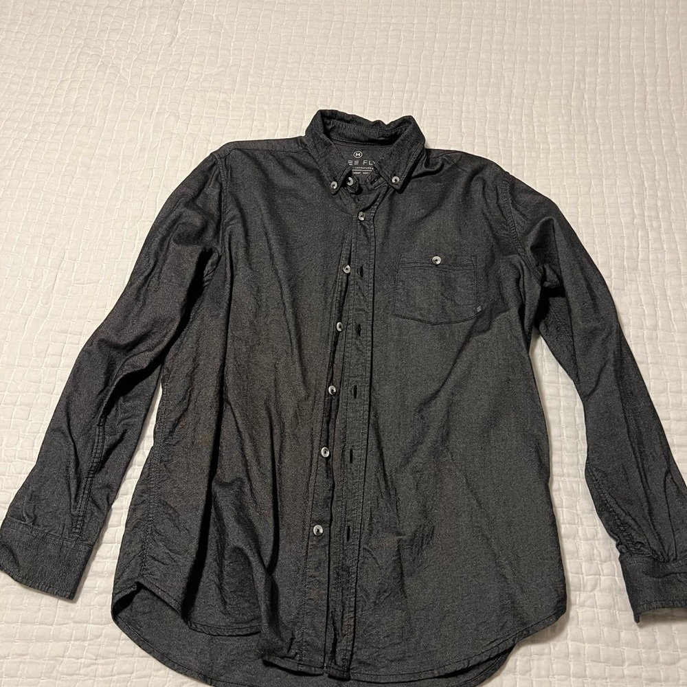 Free Fly Sullivan Shirt. Size medium. Color Chambray Charcoal